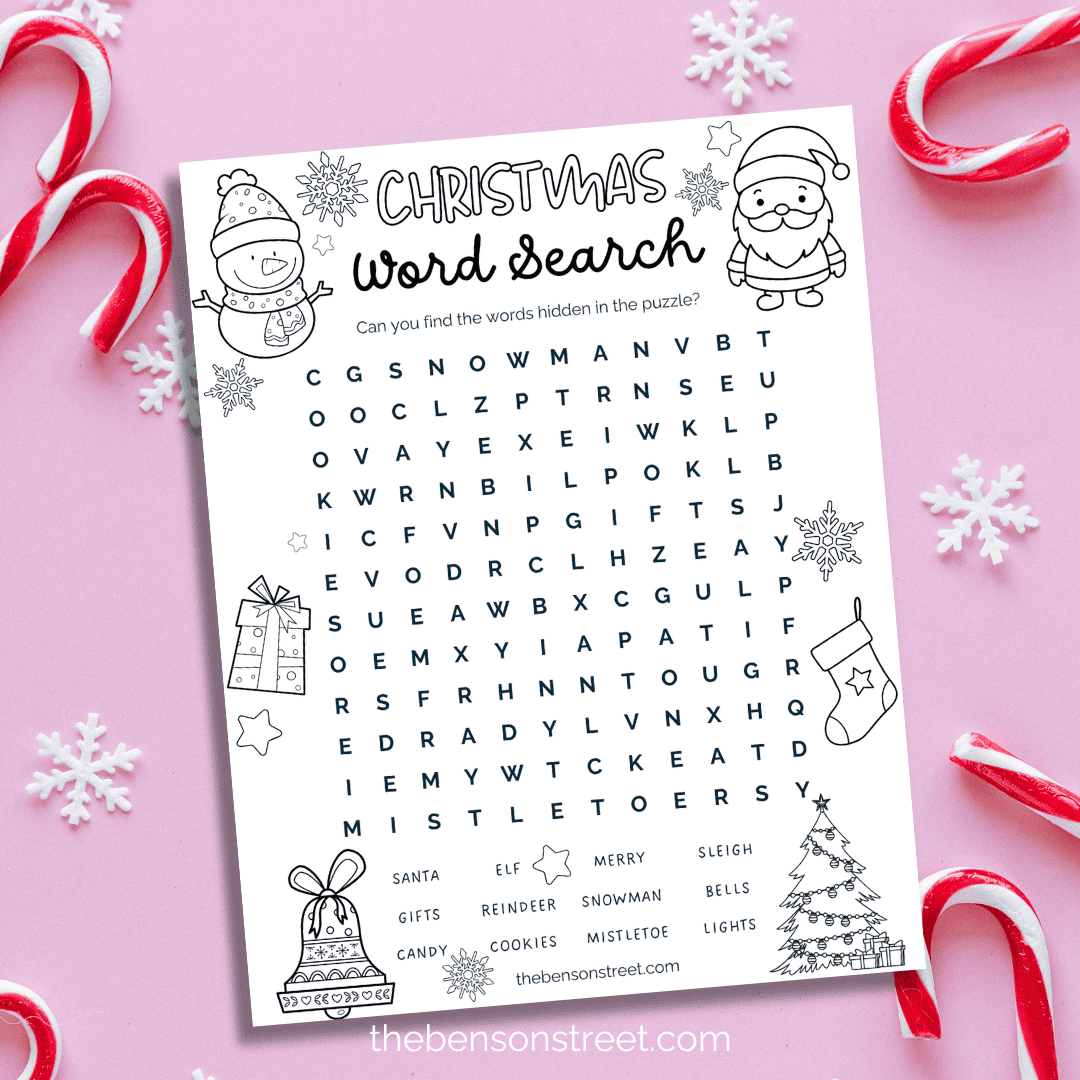 Word Search Christmas Free Printable