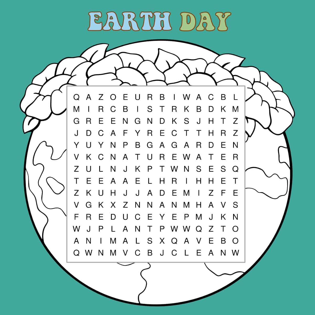 Earth Day Word Search Printable