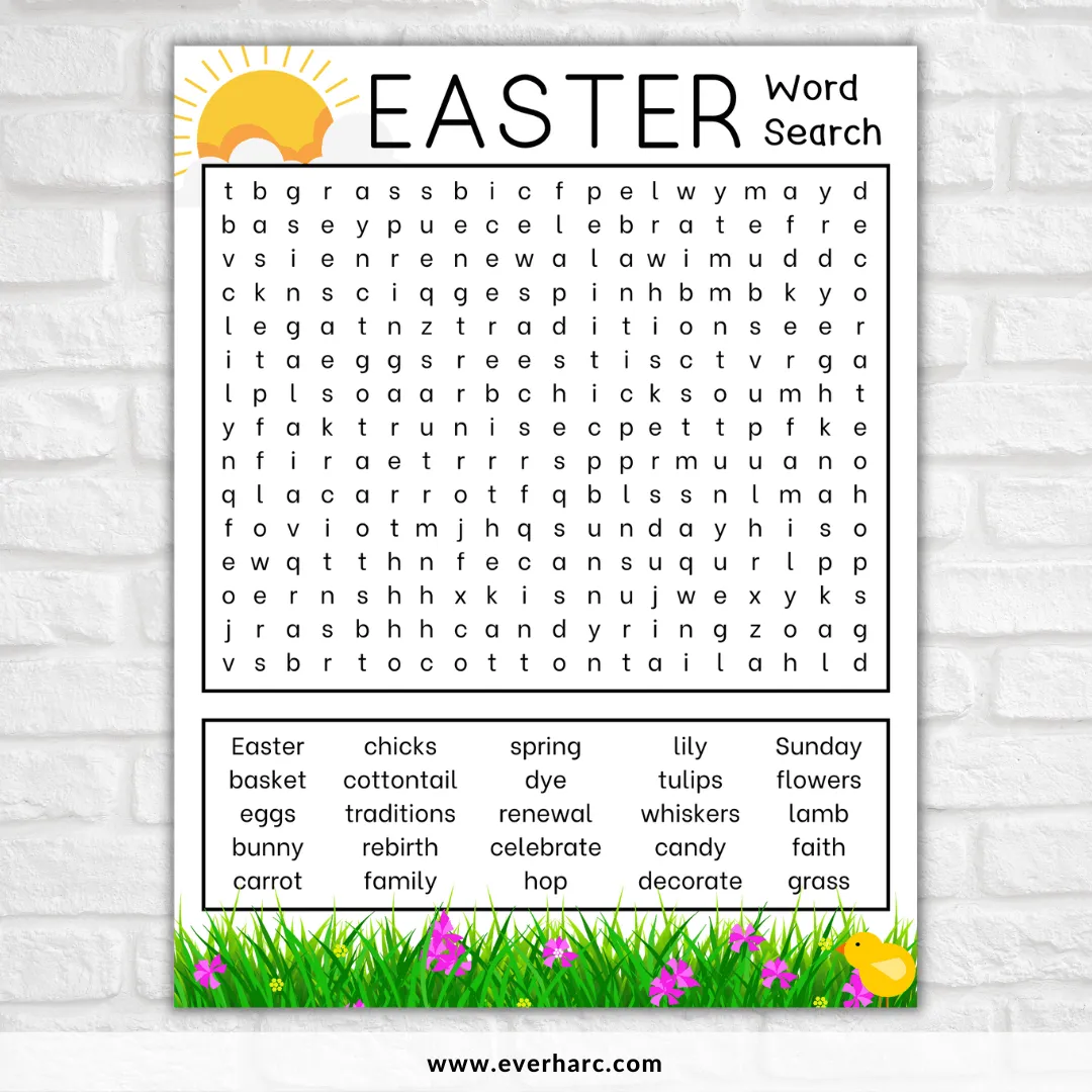 Easter Word Search Printable Hard