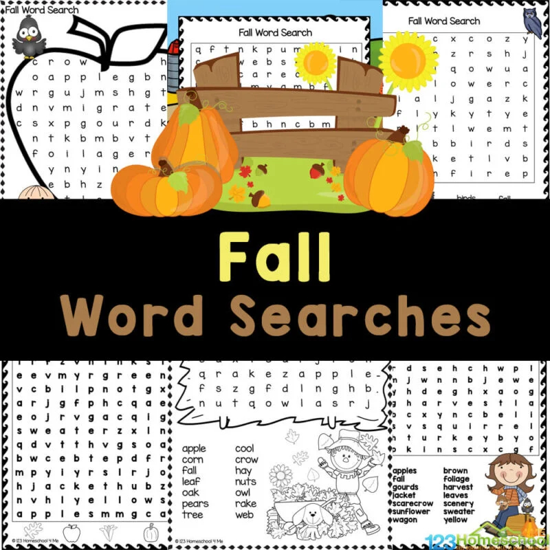 FREE Fall Word Searches Printable For Kids FREE Fall Word Searches Printable For Kids