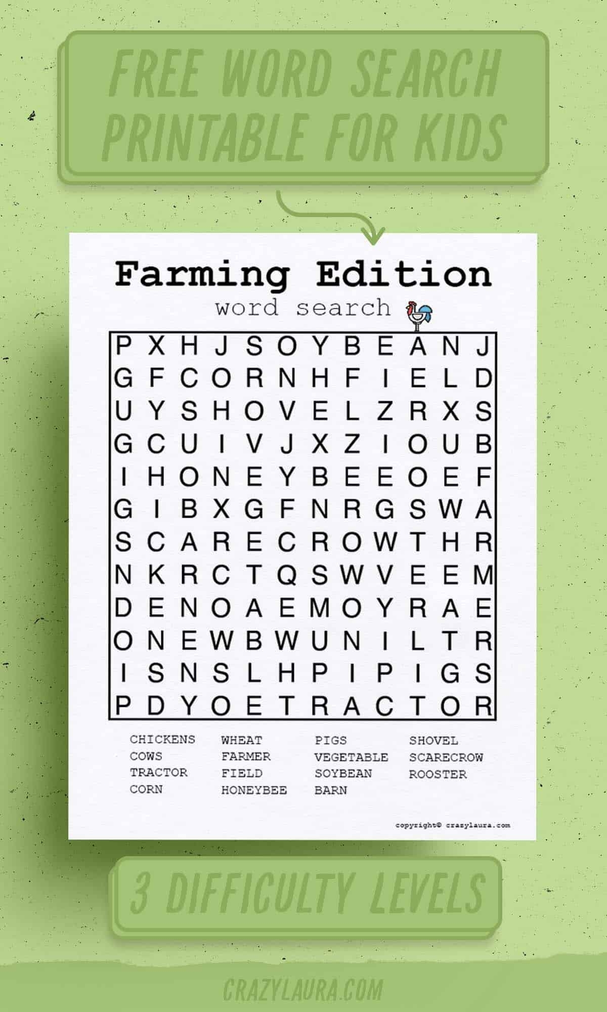Printable Word Search Difficult Level