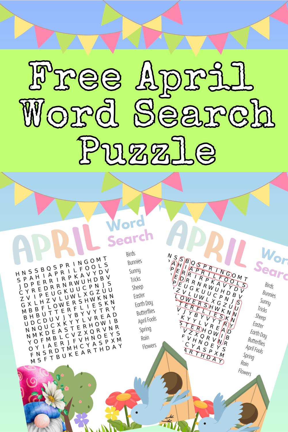 Free Printable April Word Search Puzzle