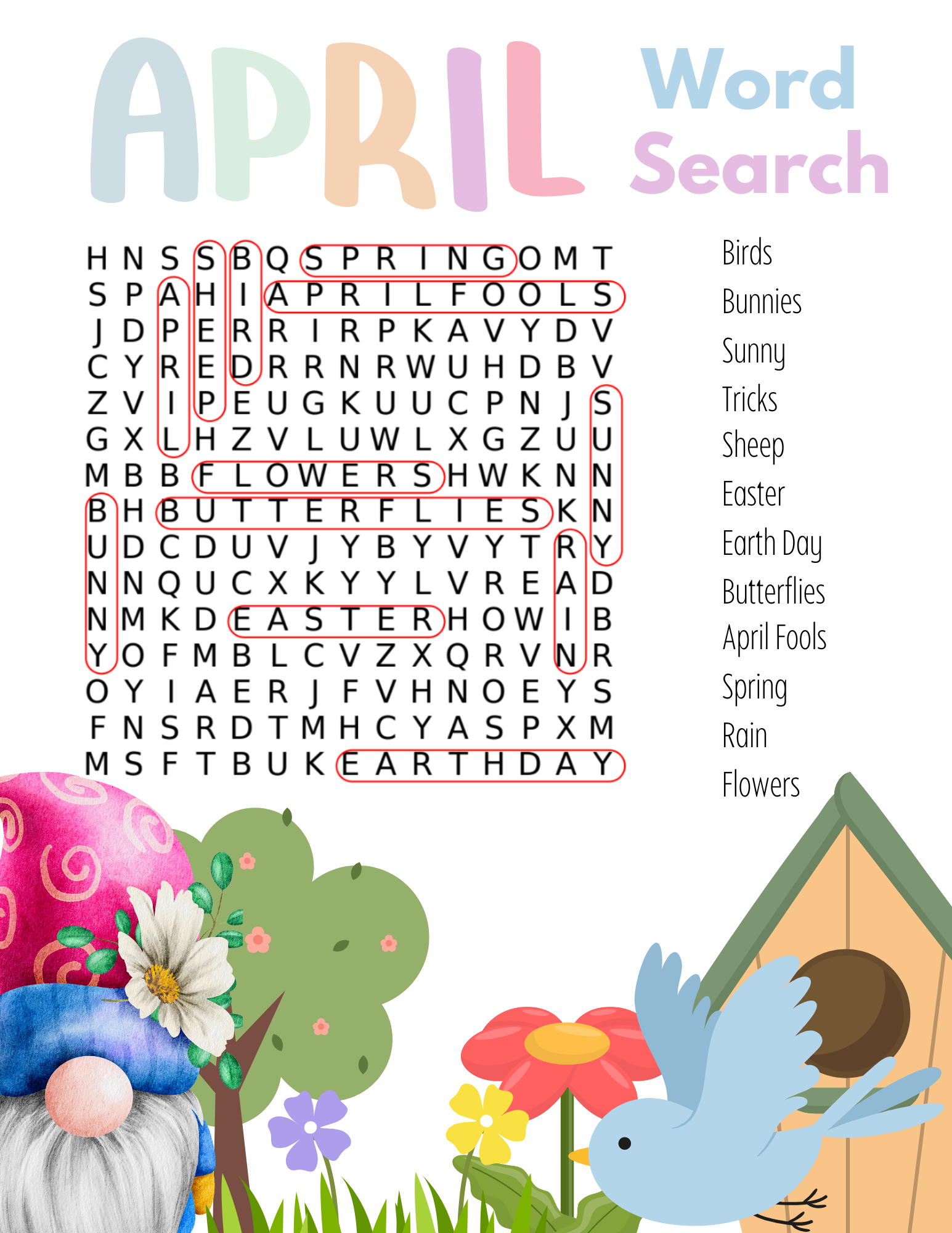 Picture Word Search Printable