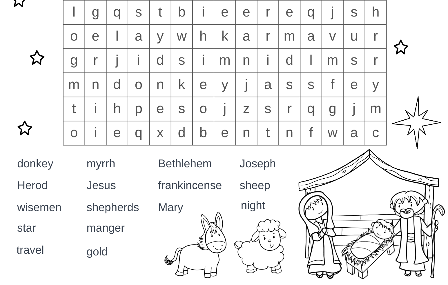 Printable Word Search Christmas