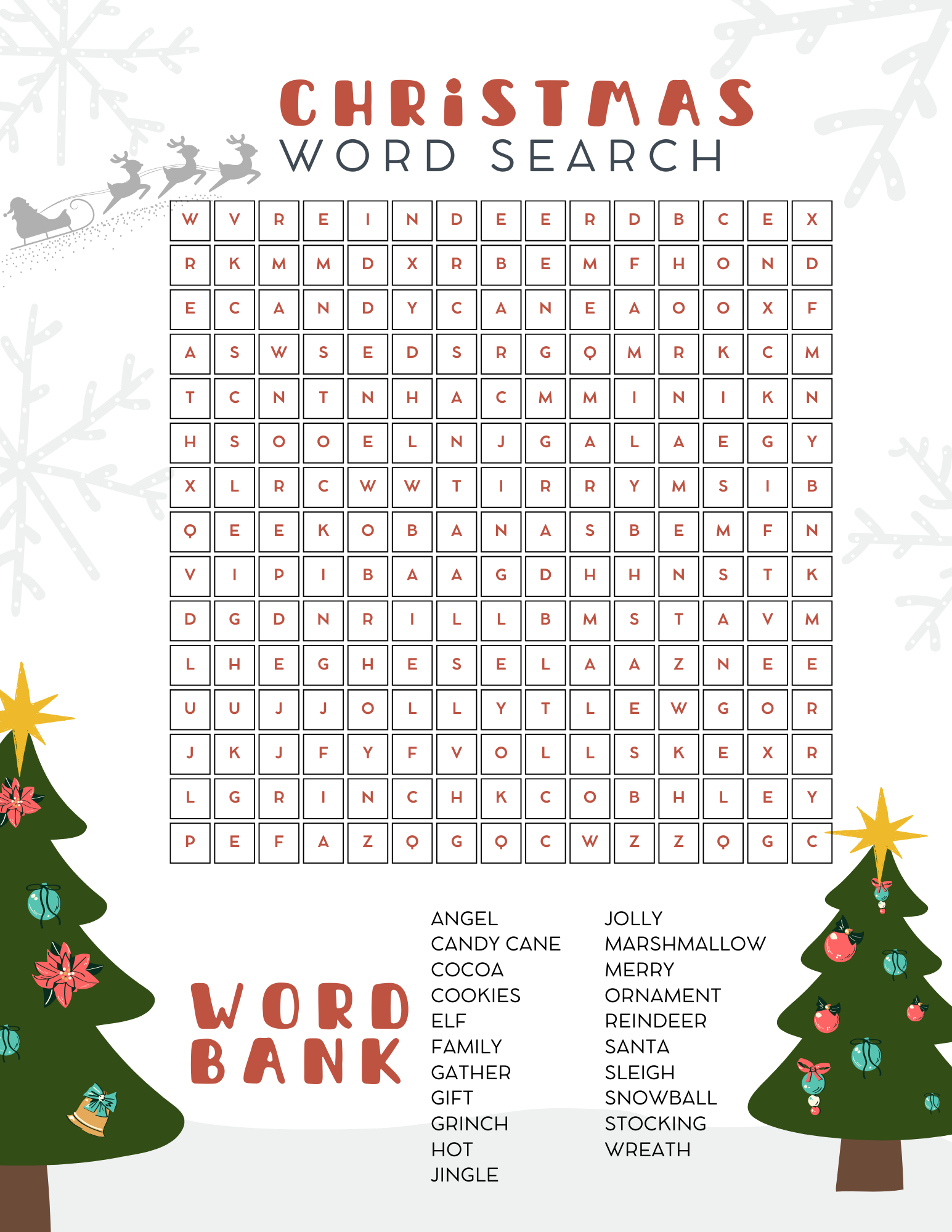 free printable christmas word search for kids xoxoerinsmith worksheets library