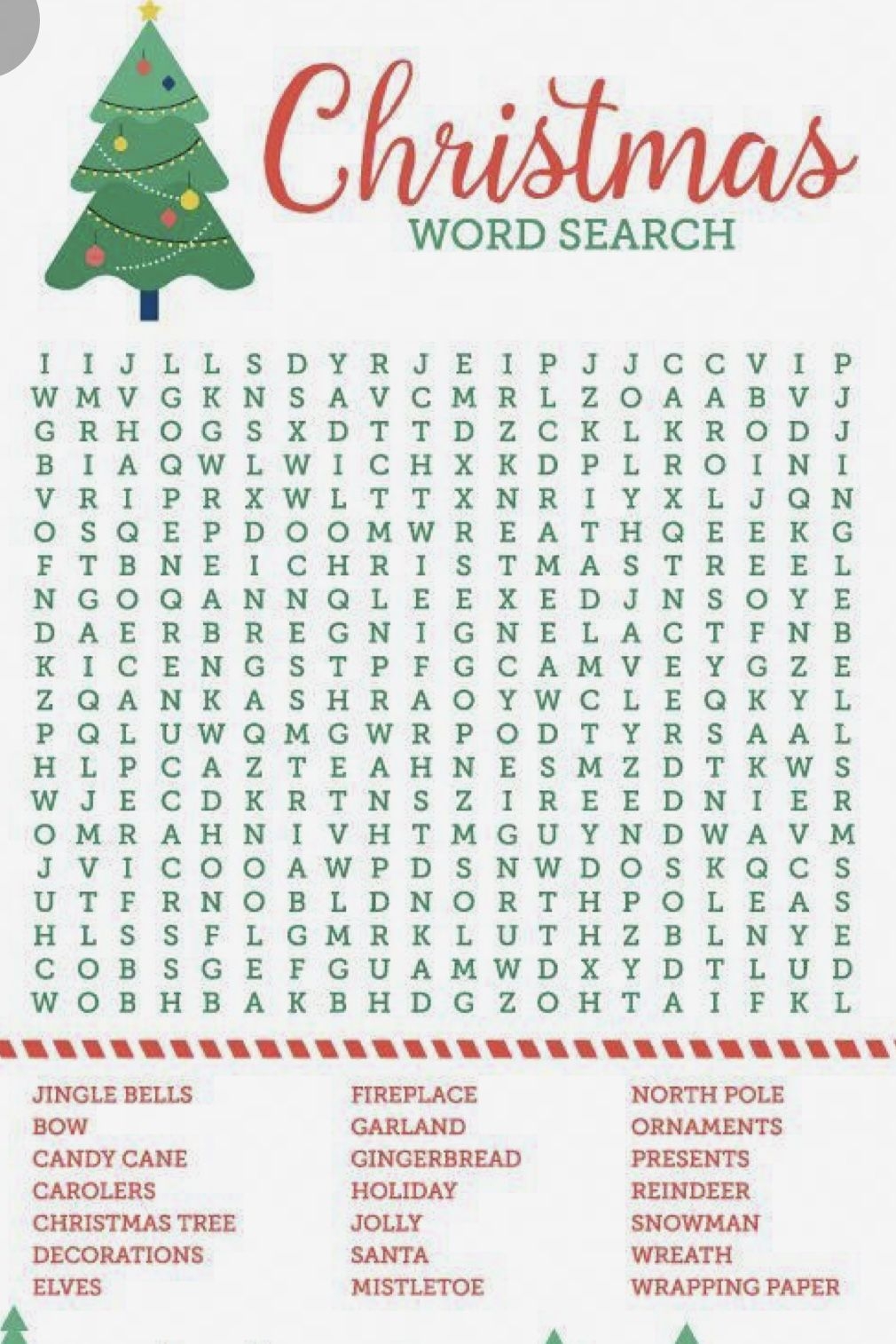 free printable christmas word search puzzle for kids
