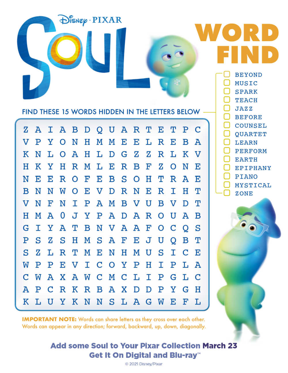 Kid Movie Word Search Printable