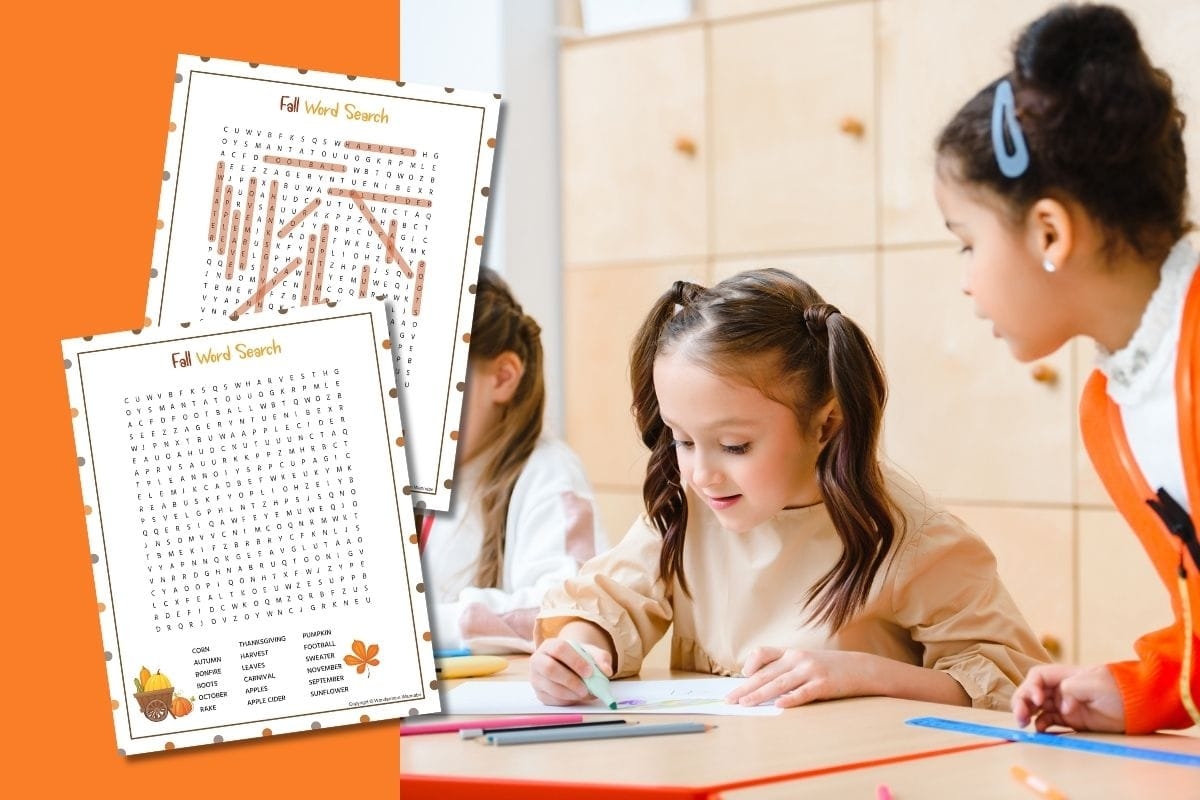 Free Fall Word Search Printable 3rd Grade