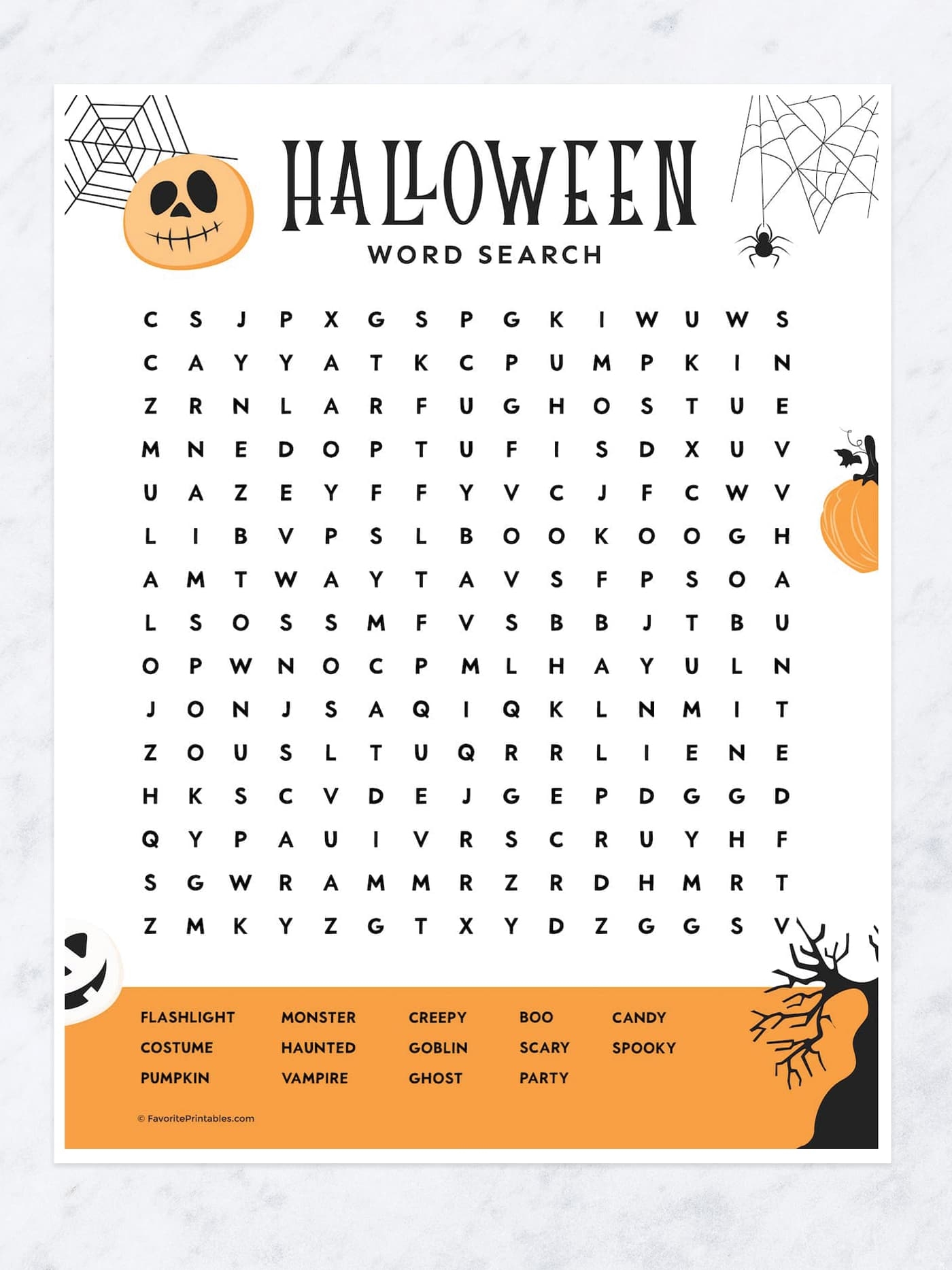 Printable Word Search Halloween