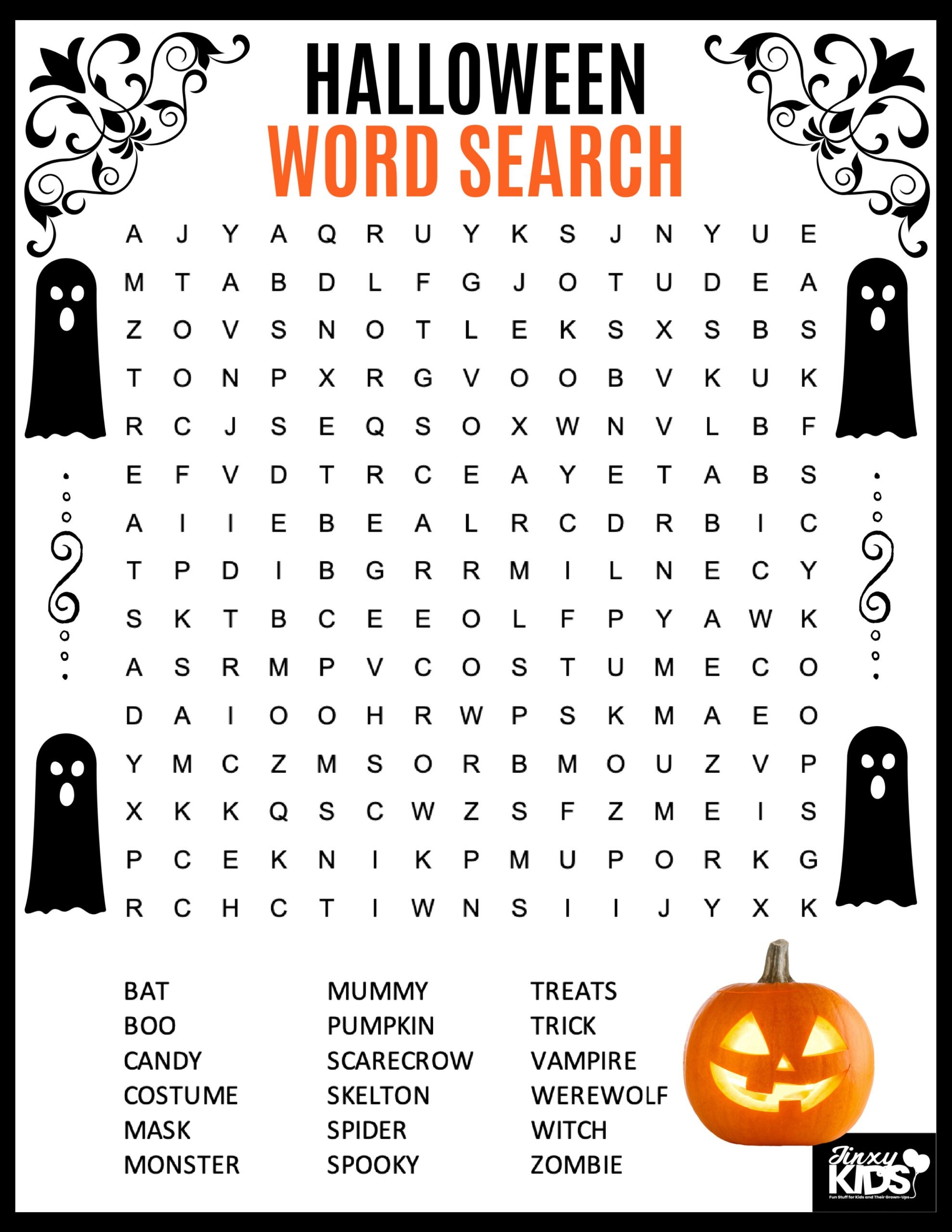 Printable Word Searches For Halloween