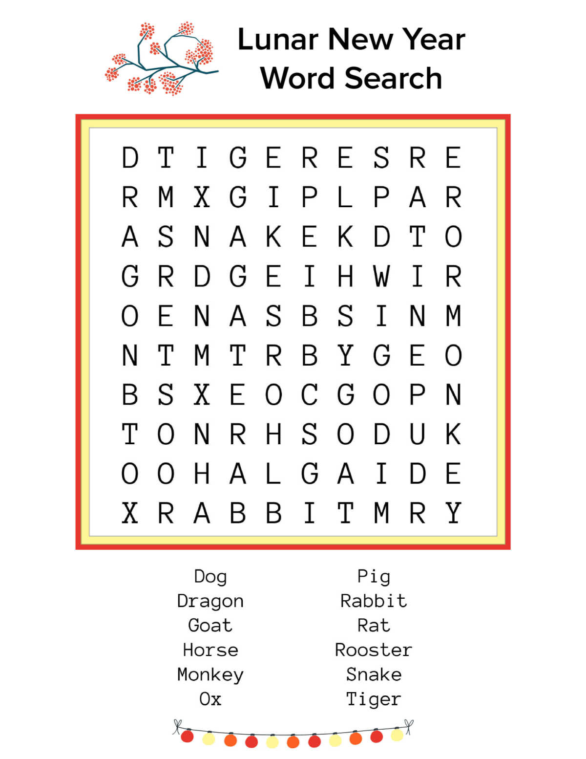 Free Printable Lunar New Year Word Search Mama Likes This