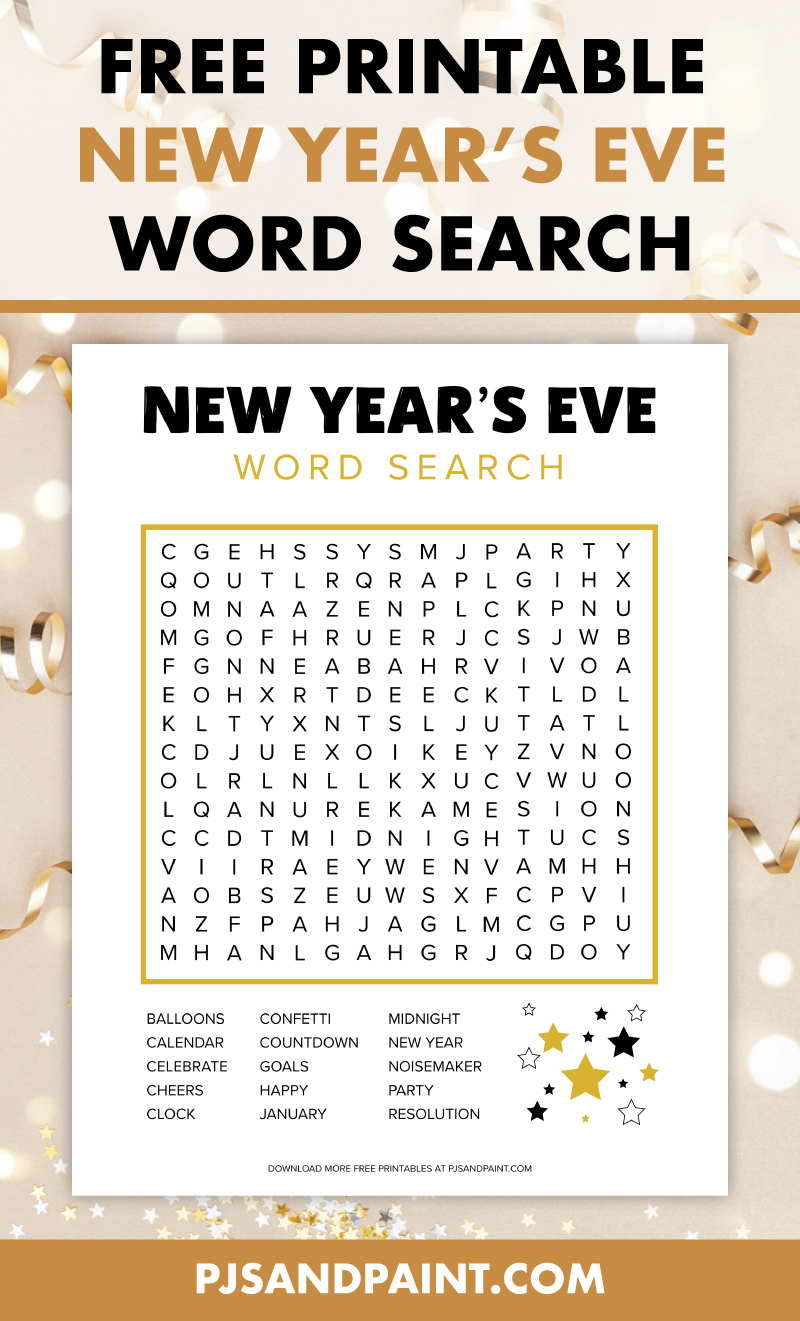 Free Printable New Year s Eve Word Search Pjs And Paint Free Printable New Year s Eve Word Search Pjs And Paint
