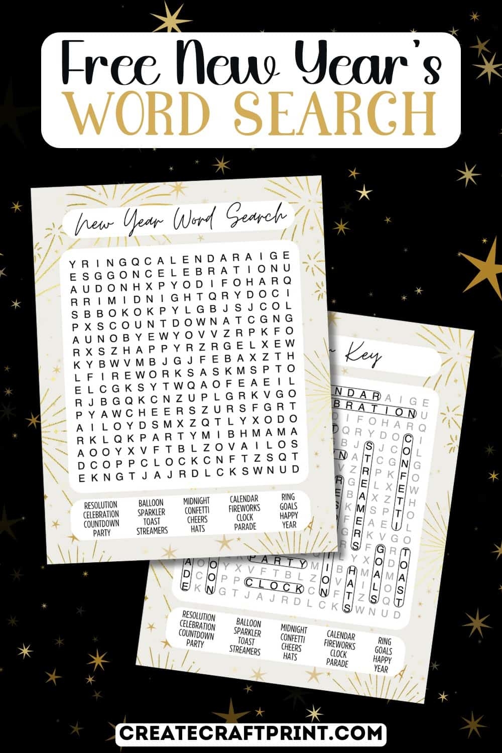 Free Printable New Year Word Search For 2025 Create Craft Print