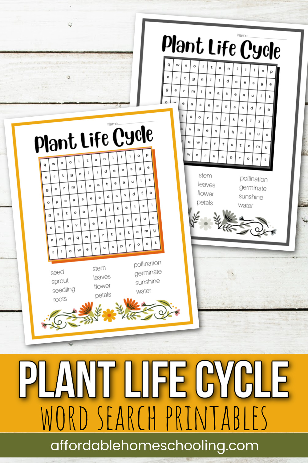 Free Printable Plant Word Search