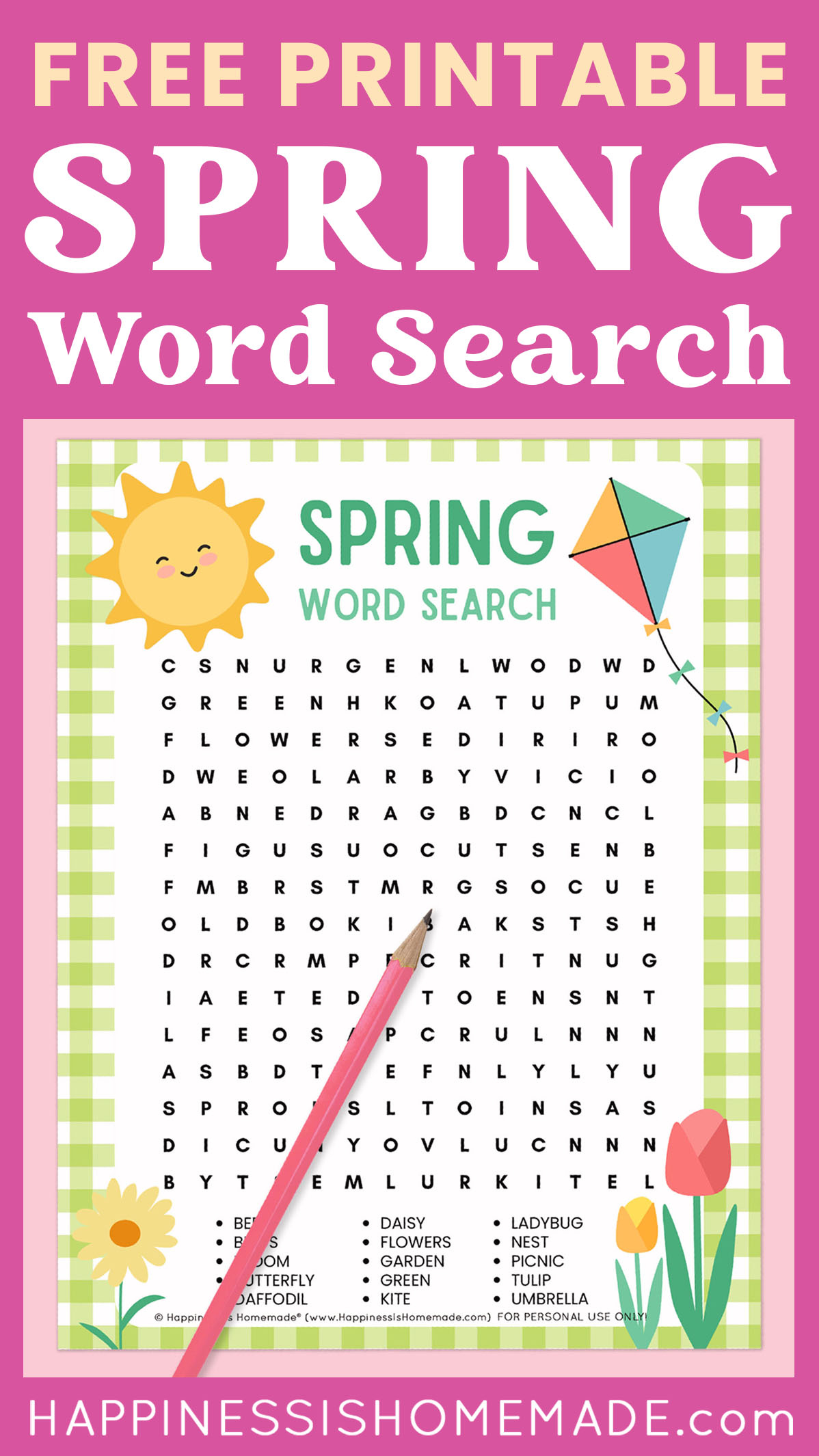 Printable Spring Word Search Puzzles