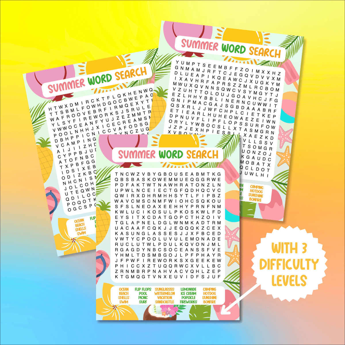Free Printable Summer Word Searches Prudent Penny Pincher