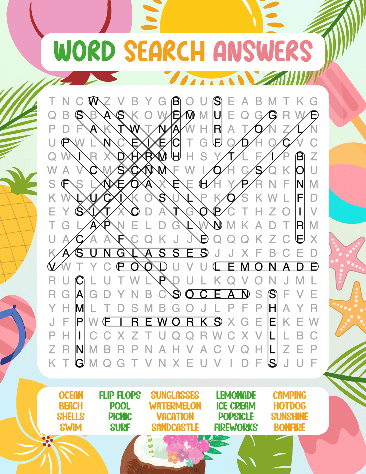 Free Printable Summer Word Searches Prudent Penny Pincher