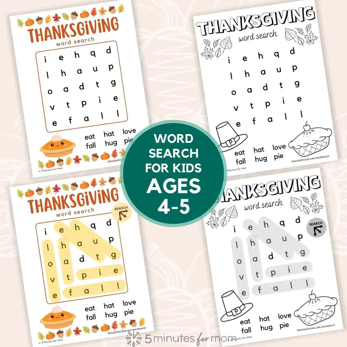 Free Printable Thanksgiving Word Search For Kids