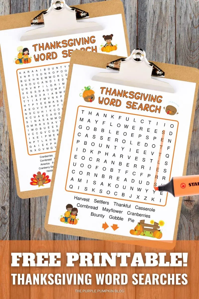 Thanksgiving Word Search Printable Free
