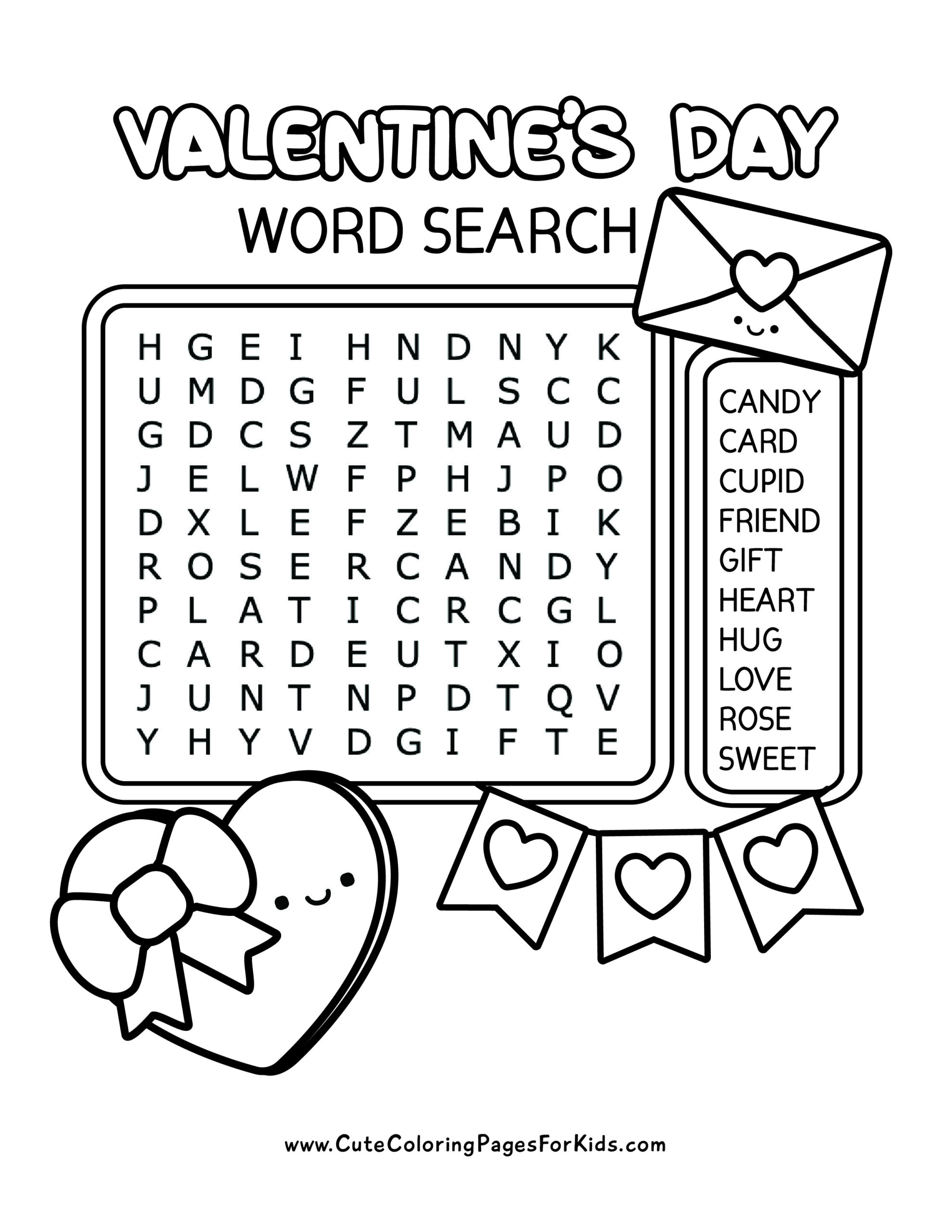 free printable valentine s day word search for kids cute