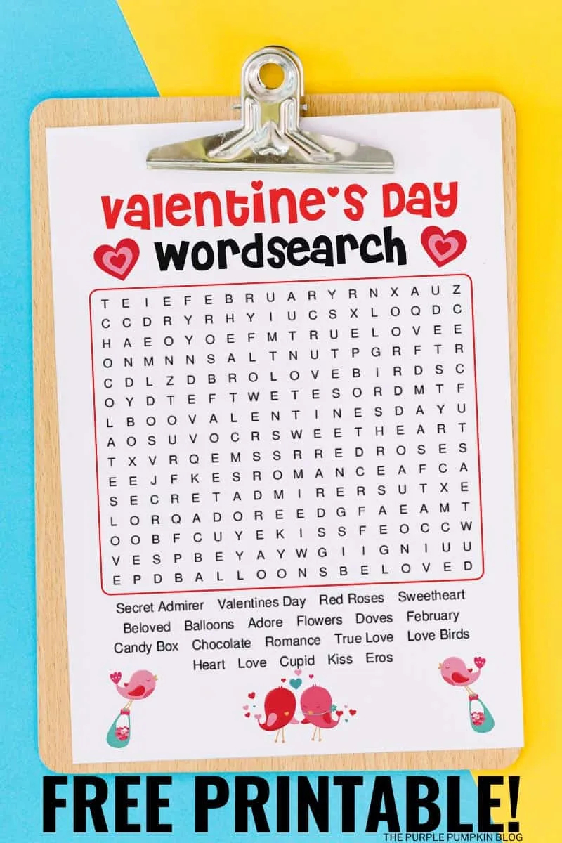 Free Printable Valentine s Day Word Search Free Printable Valentine s Day Word Search