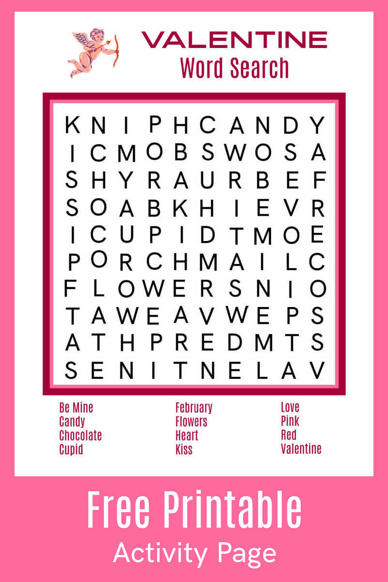 Easy Valentine's Day Word Search Printable