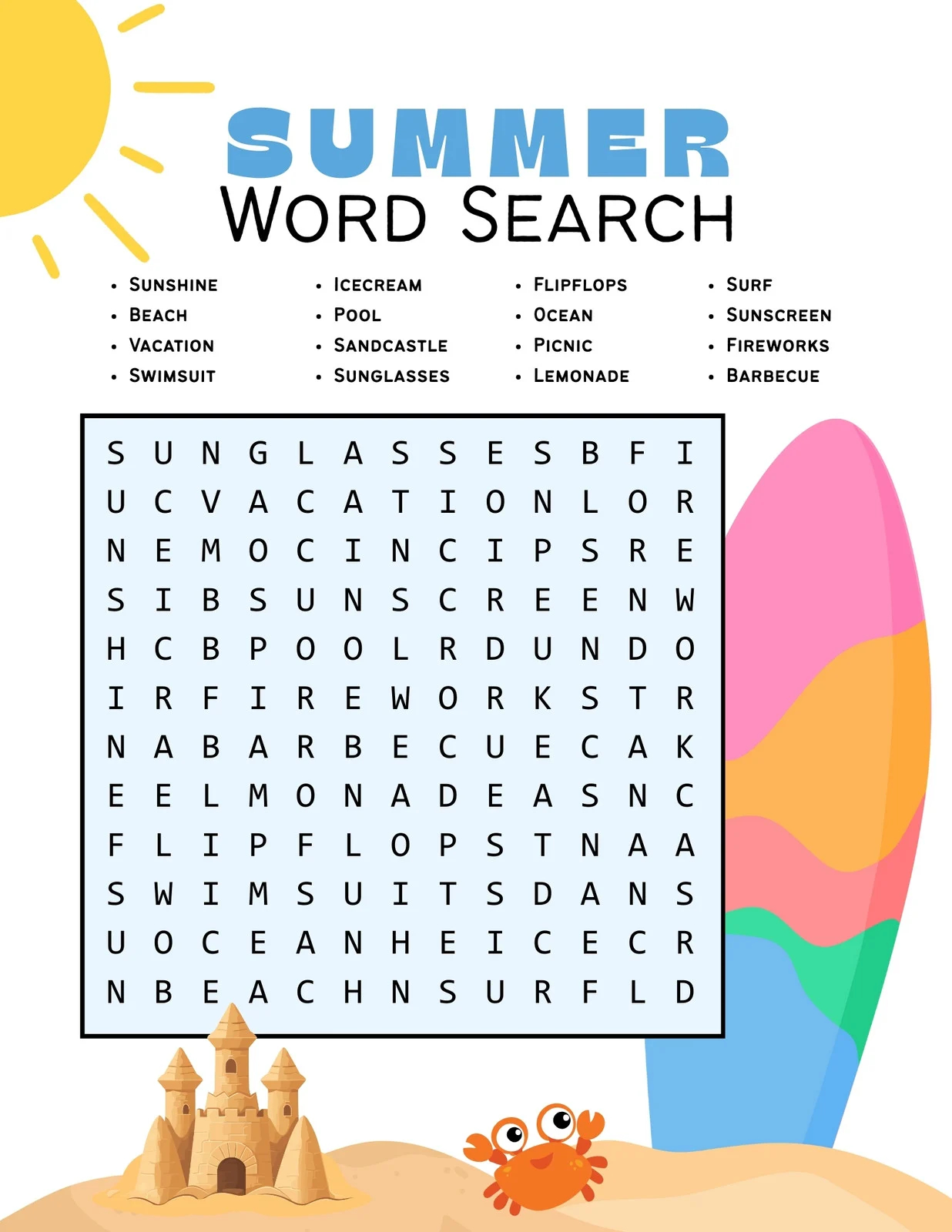 Free Printable Word Search Worksheet Templates Canva