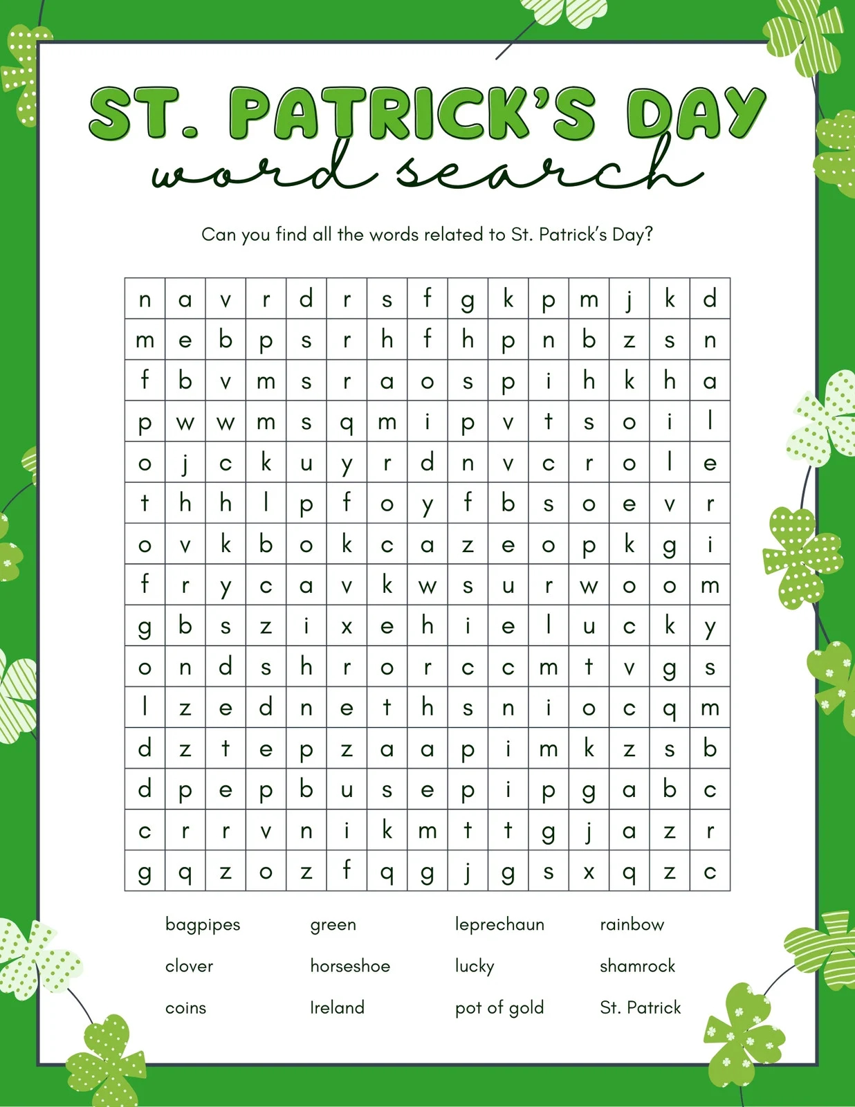 Printable Children's Word Search