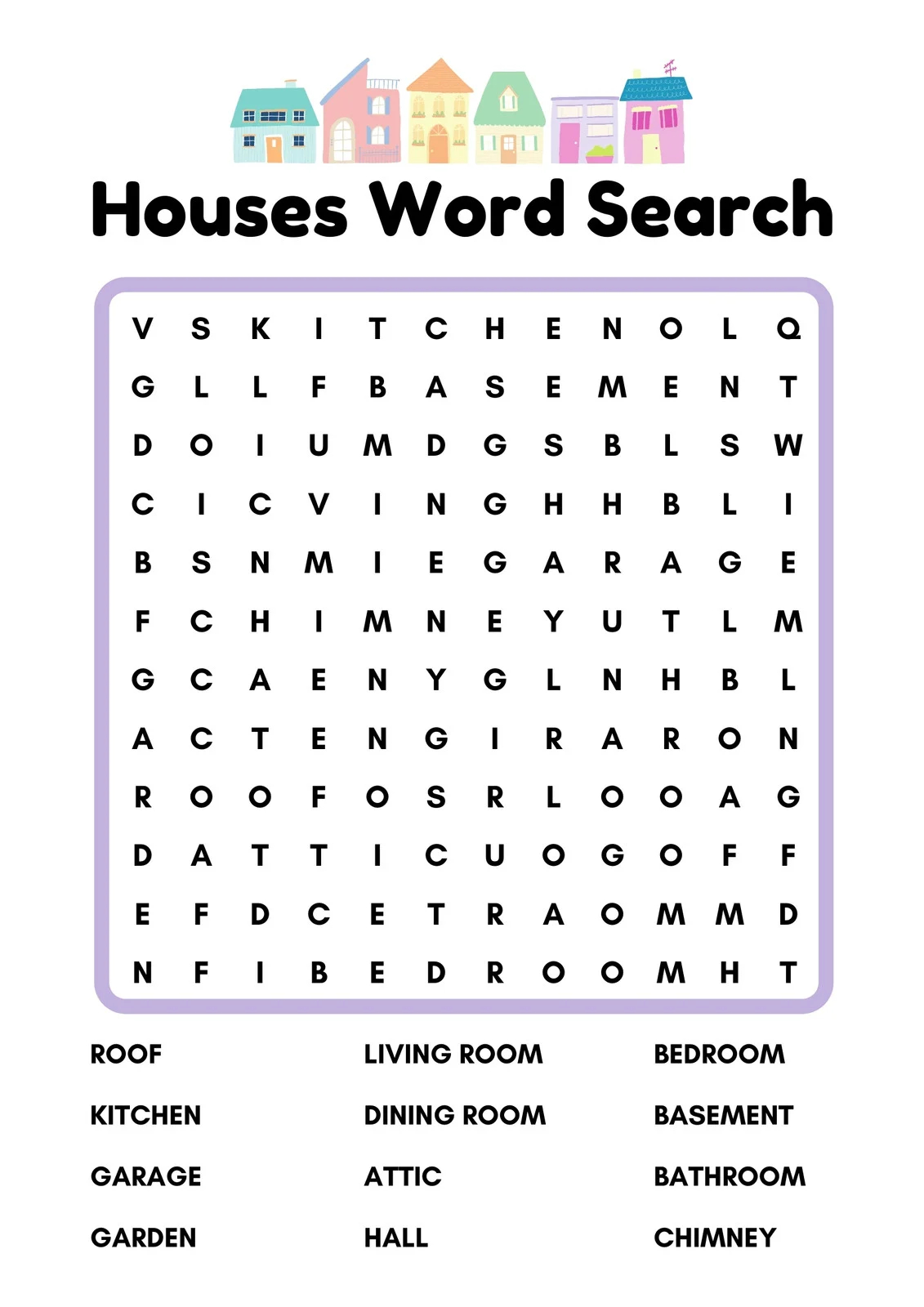 Kindergarten Word Search Free Printable