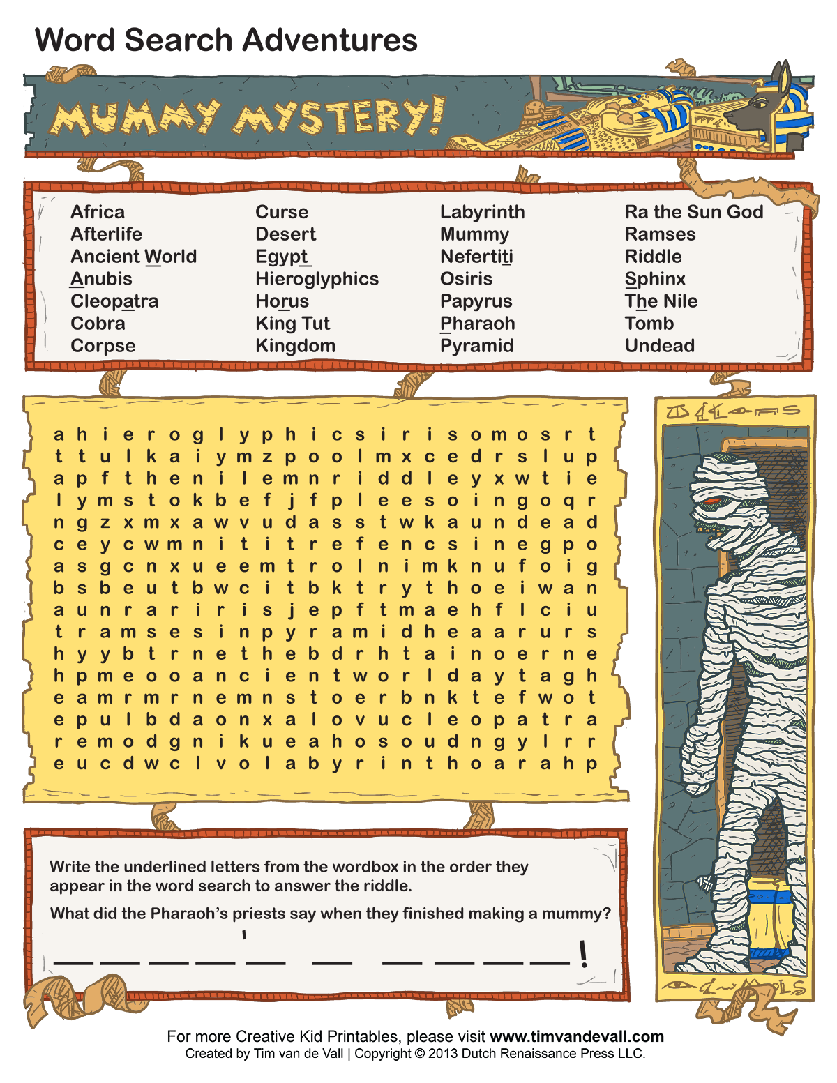 Printable Word Searches For Kids