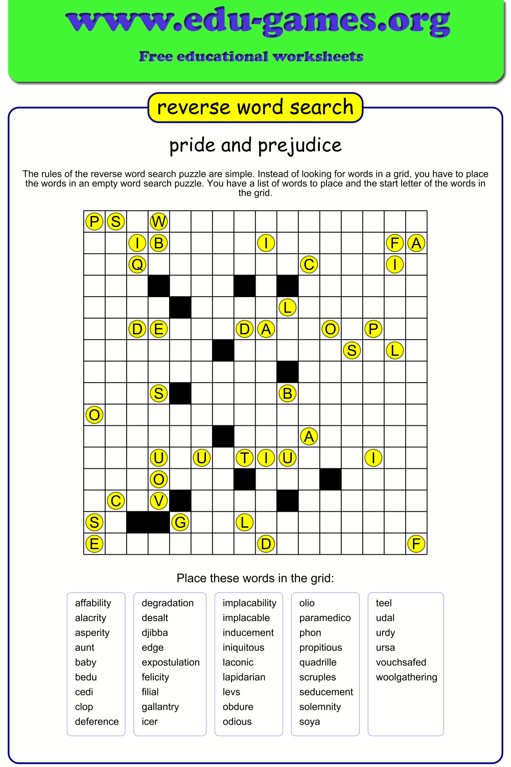 Free Reverse Word Search Maker