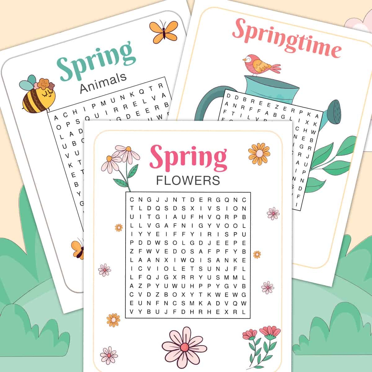 Free Printable Spring Word Search For Kids