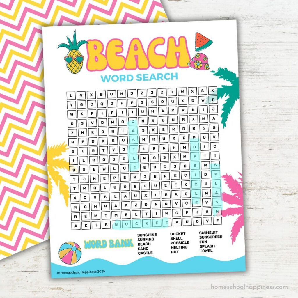 Free Summer Beach Word Search Printable For Kids Free Summer Beach Word Search Printable For Kids