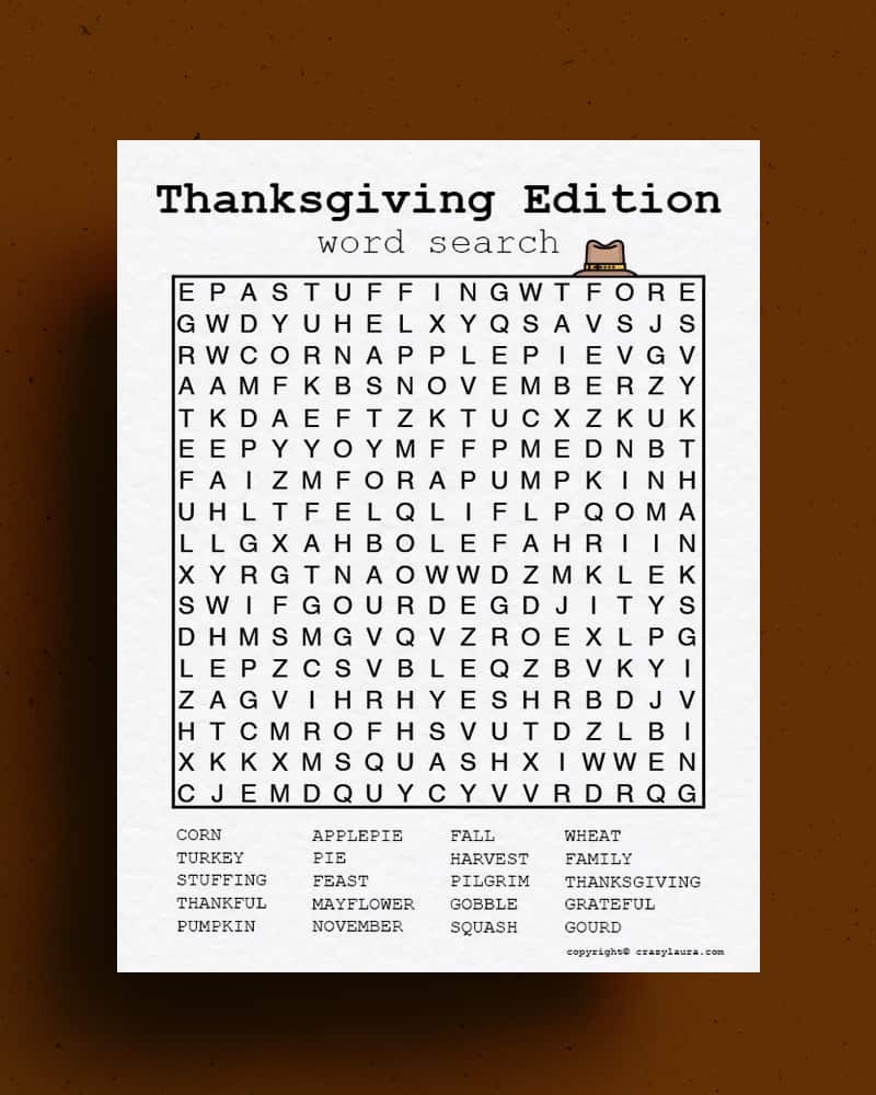 Hard Thanksgiving Word Search Free Printable Hard Thanksgiving Word Search Free Printable