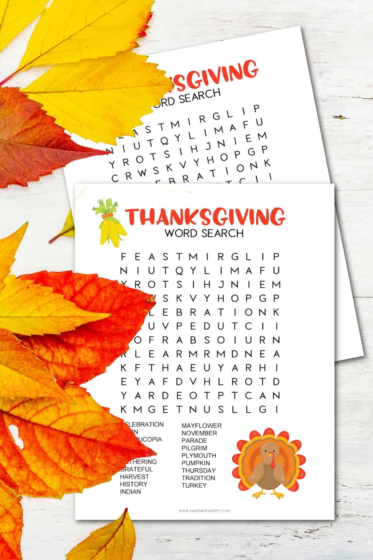 Free Printable Thanksgiving Word Search Kids