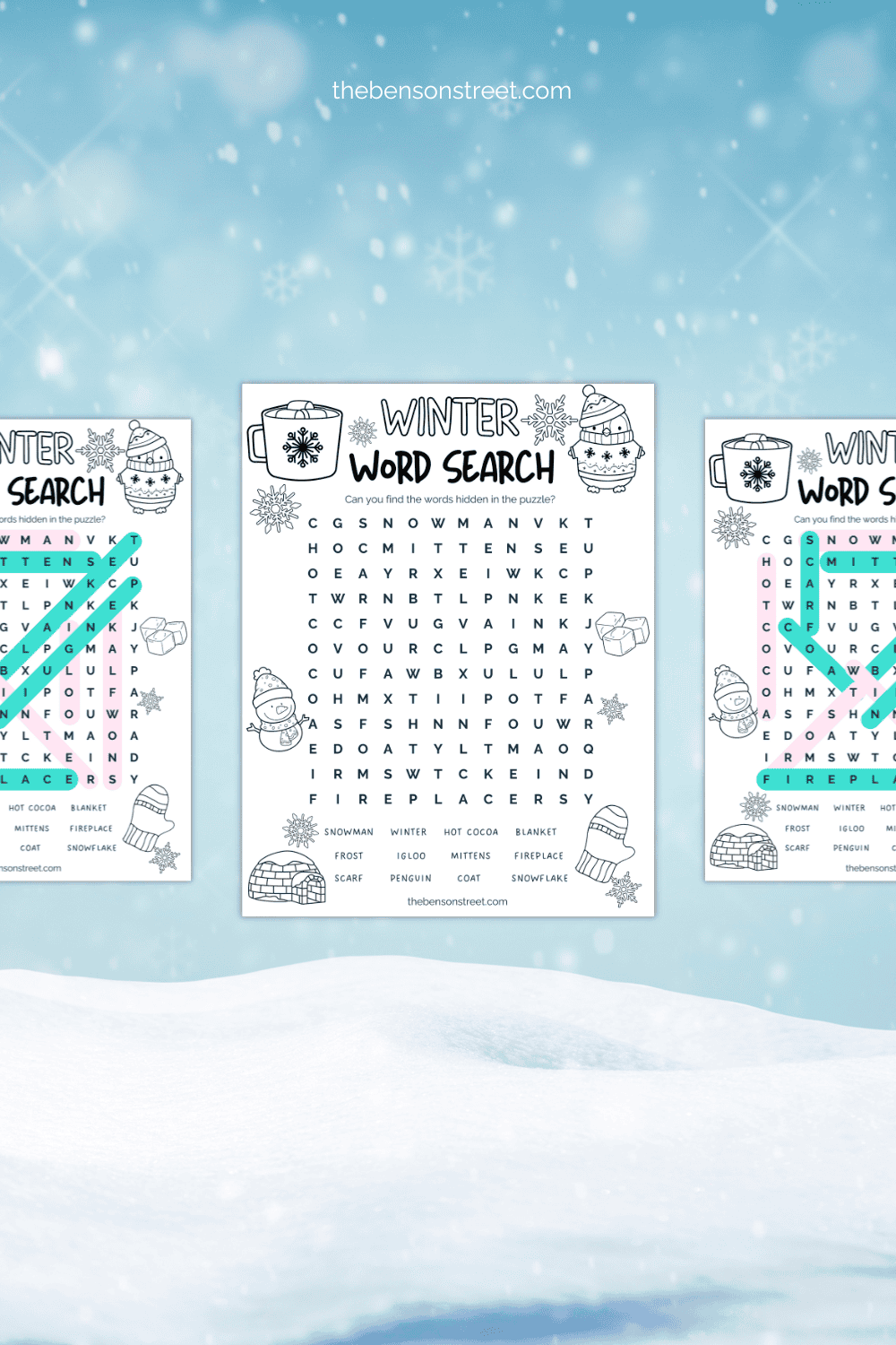 Free Winter Word Search Printable Game The Benson Street