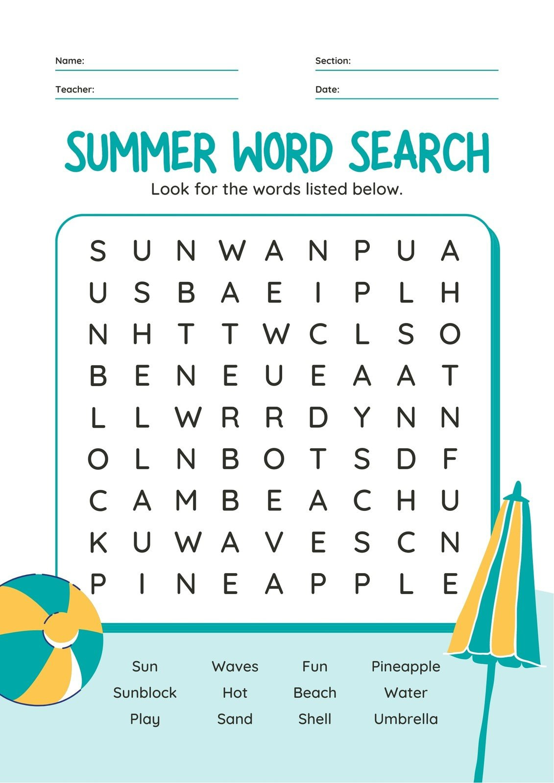 Free Printable Giant Large Print Word Search