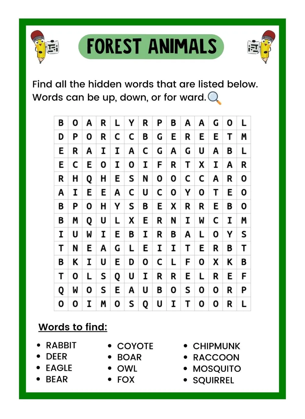 Free WORD SEARCH Puzzles For Download PDF And Print