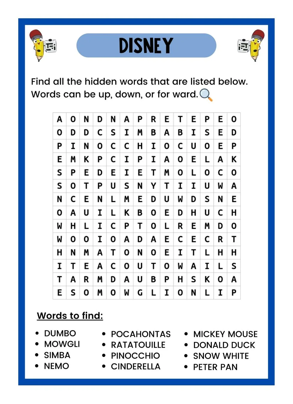Free WORD SEARCH Puzzles For Download PDF And Print