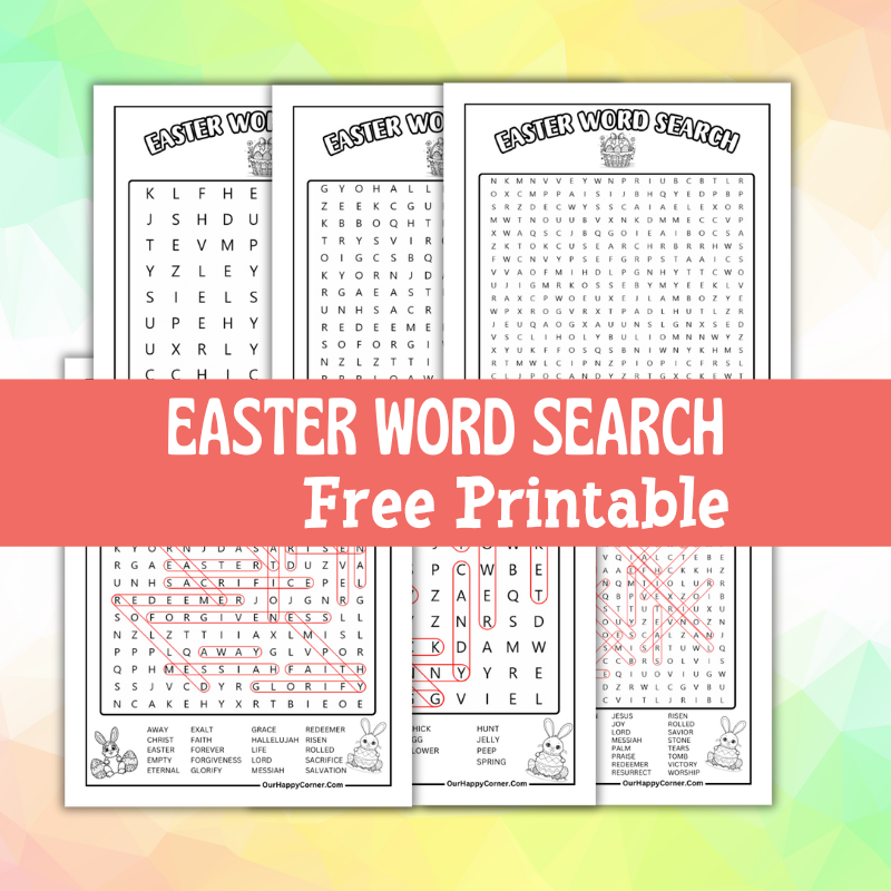 Fun Easter Word Search Puzzles For Kids And Adults Our Happy Corner