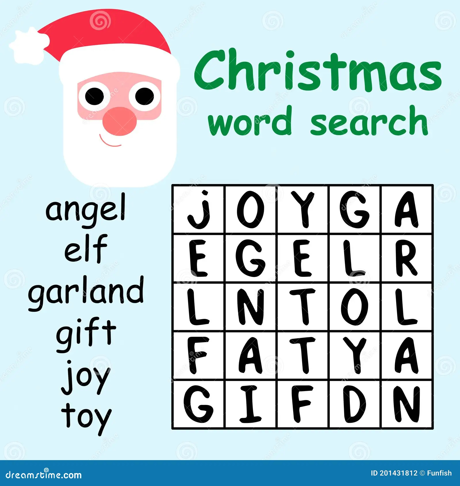 Funny Christmas Word Search Puzzle For Kids Stock Vector Illustration Stock Vector Illustration Of Help Cartoon 201431812
