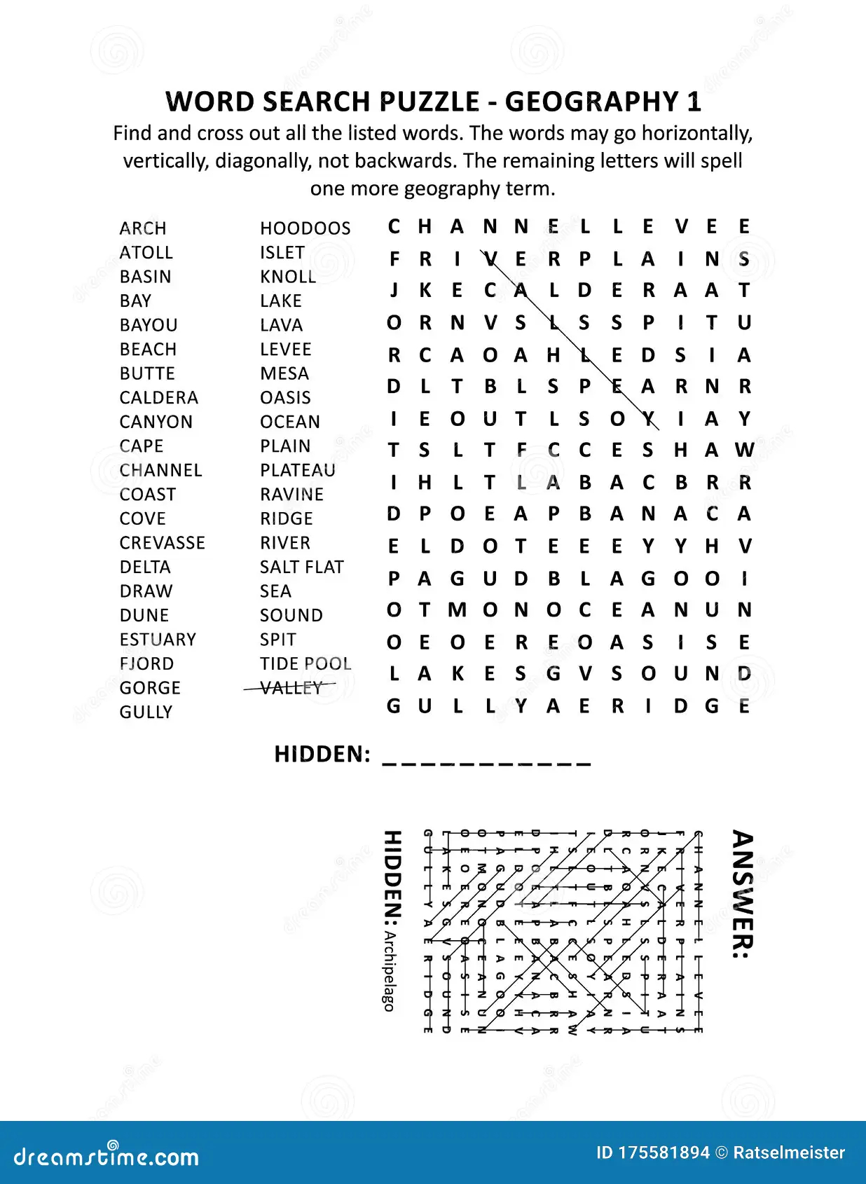 Geography Terms Word Search Puzzle Stock Vector Illustration Of Crosswords Schoolchildren 175581894