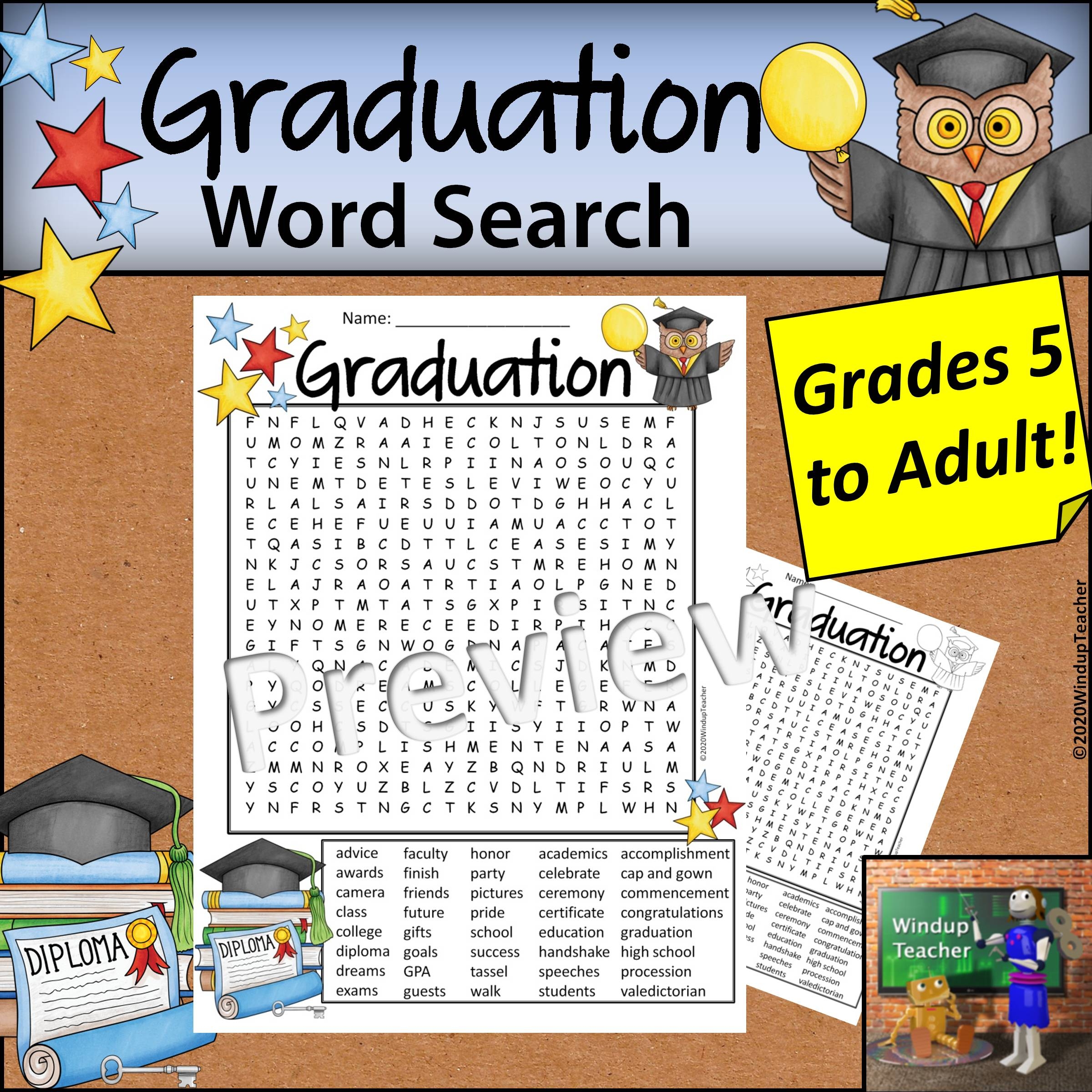 Word Search Printable High School