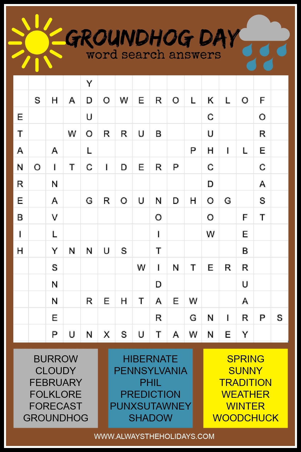 Groundhog Day Word Search Free Groundhog Day Printable Groundhog Day Word Search Free Groundhog Day Printable
