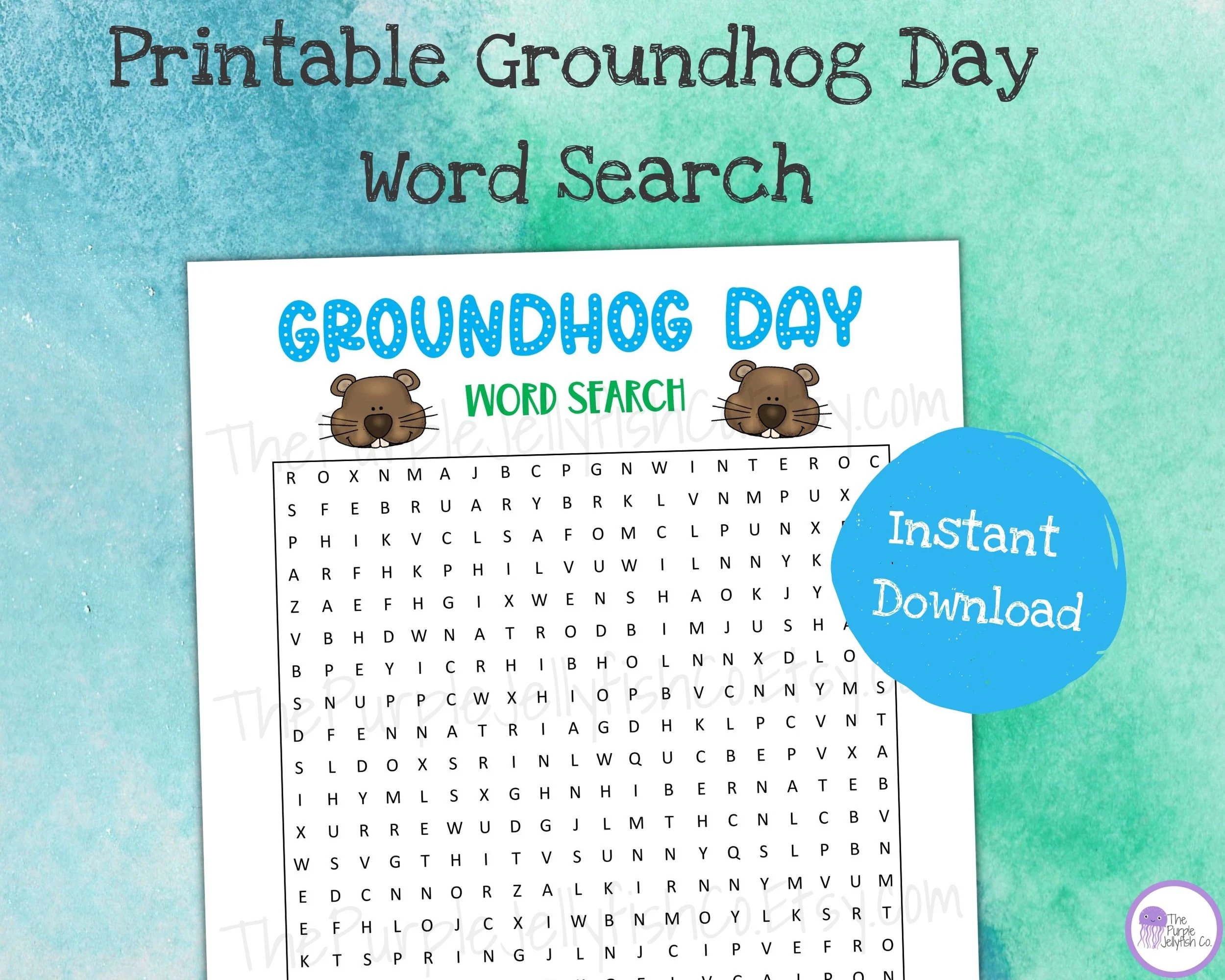 Groundhog Day Word Search Printable Groundhog Activities Word 