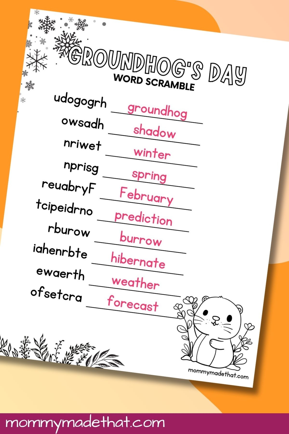 Groundhog Day Word Search Free Printable Groundhog Day Word Search Free Printable