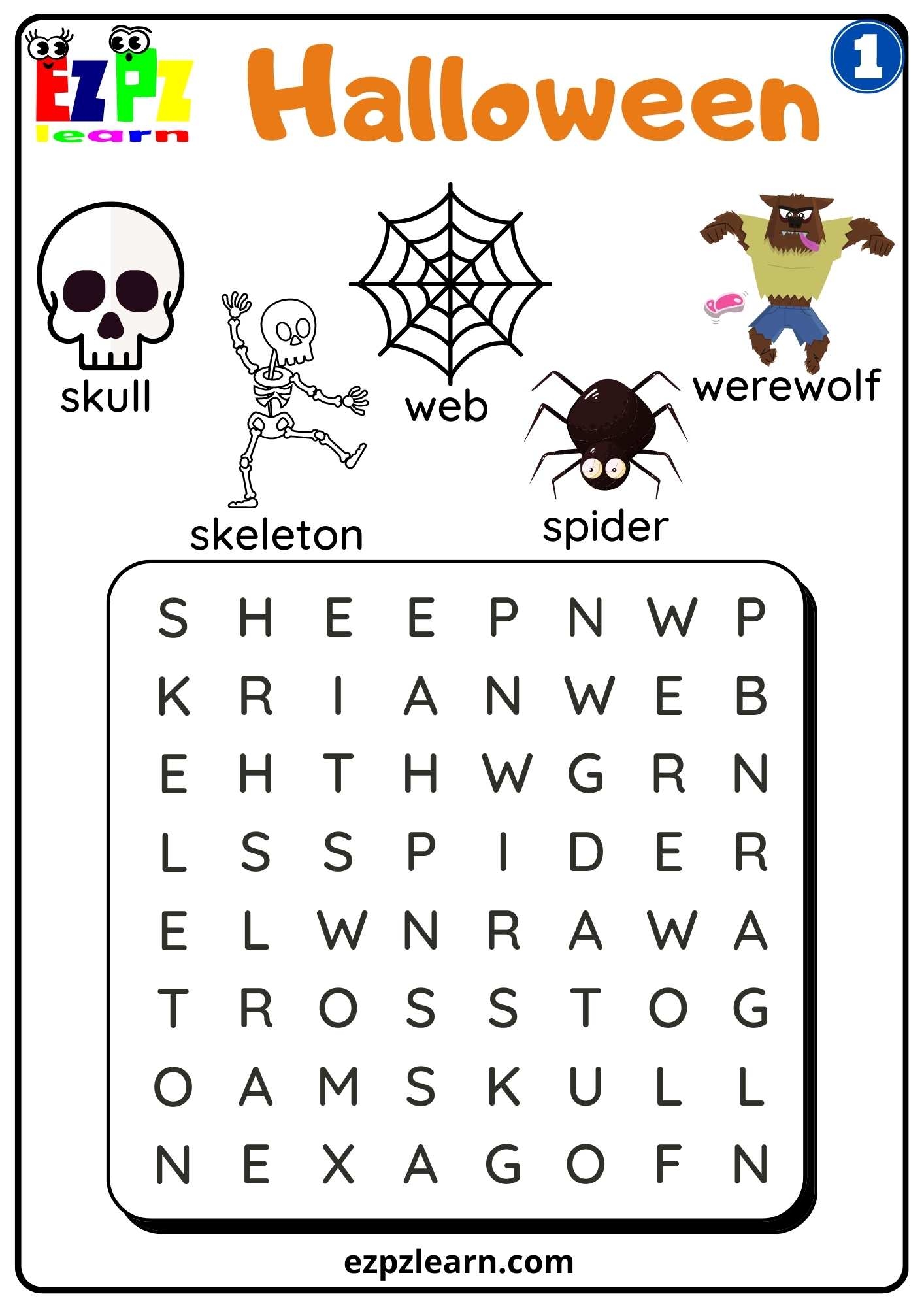 Printable Halloween Word Search