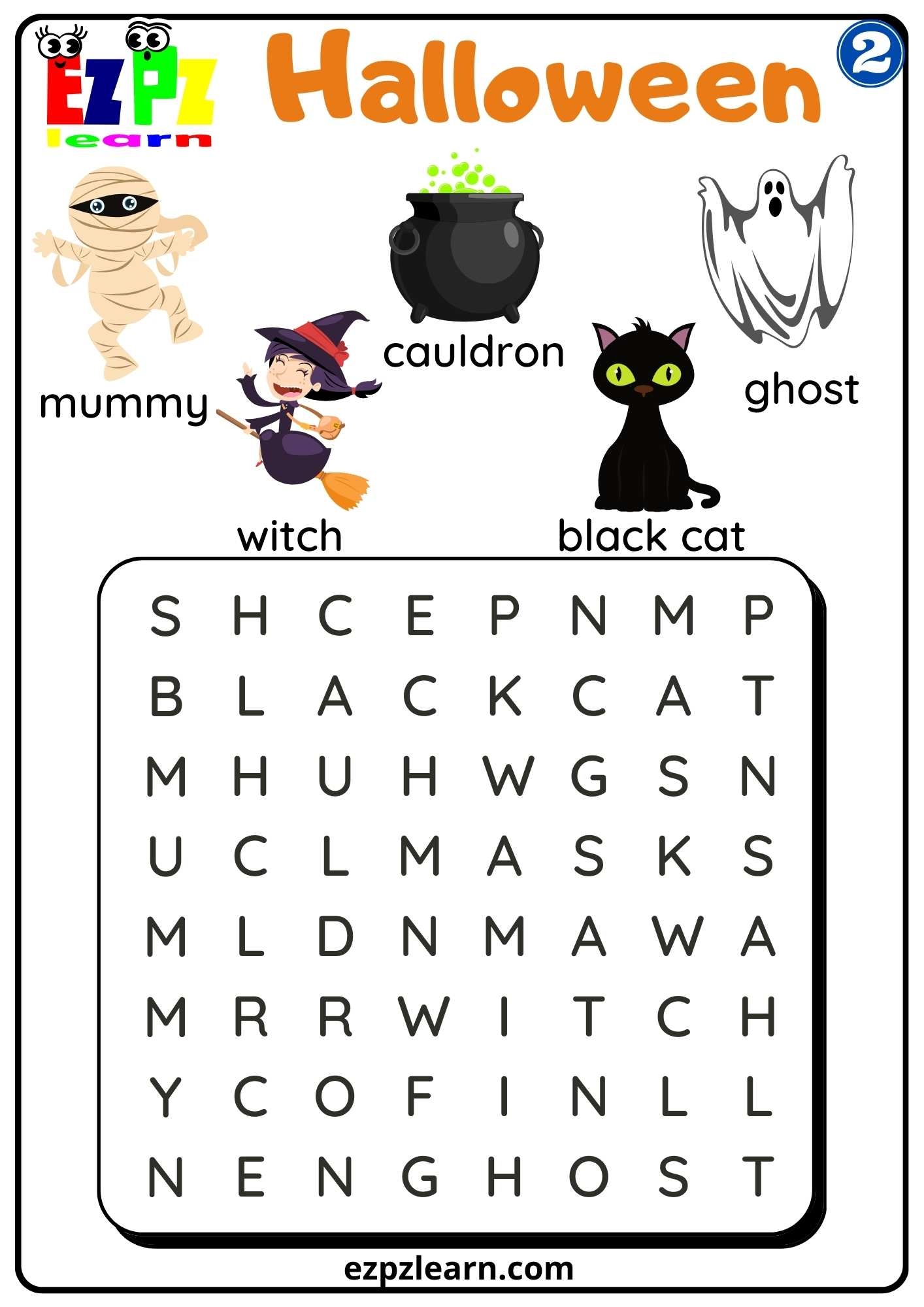 Printable Halloween Word Searches