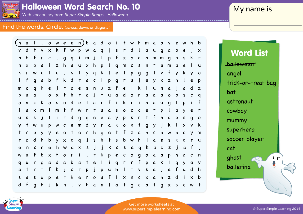 Cat Halloween Word Search