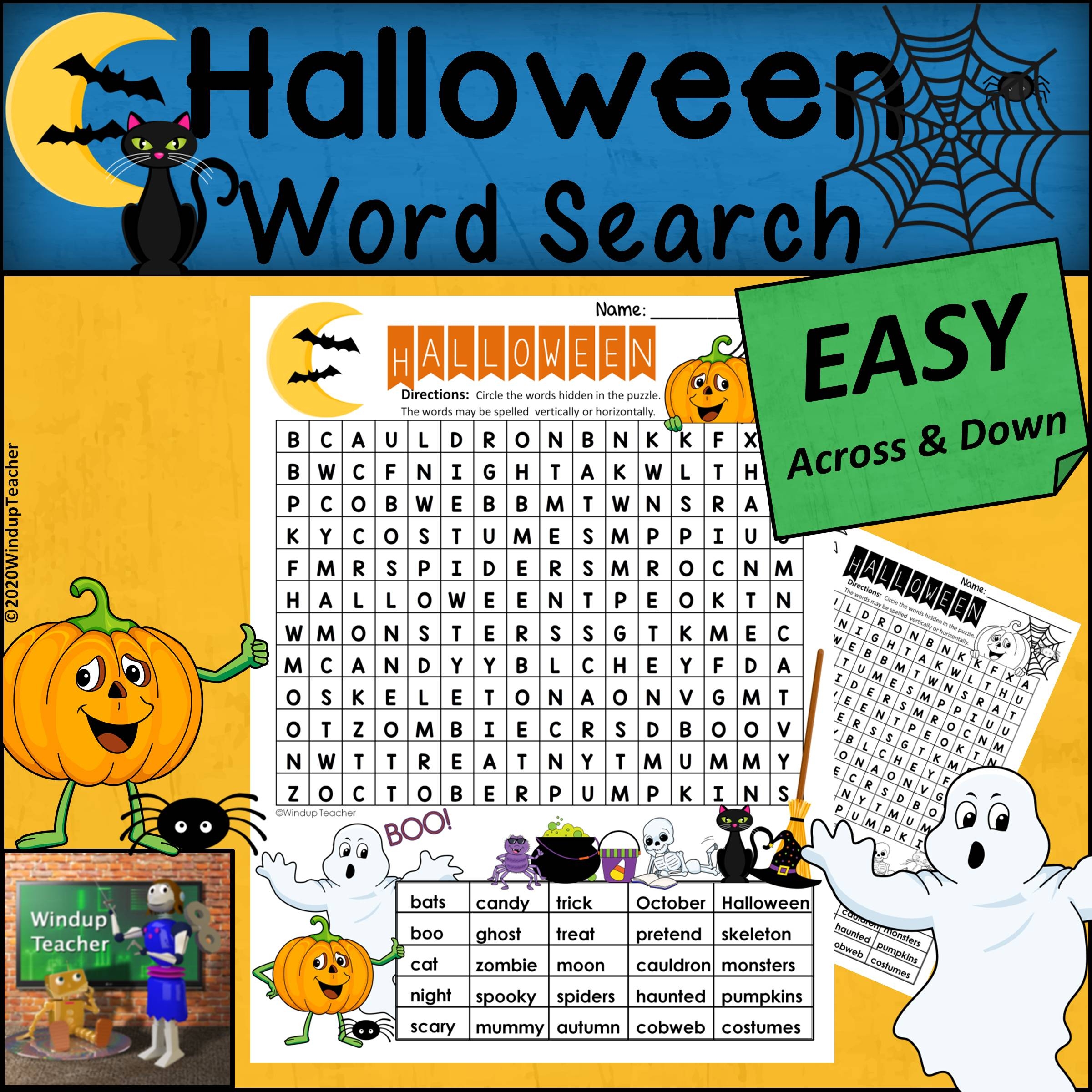 Halloween Word Search EASY Puzzle Ready To Go Made By Teachers Halloween Word Search EASY Puzzle Ready To Go Made By Teachers